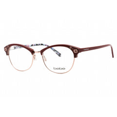 Bebe Women's Eyeglasses - Berry Rectangular Shape Plastic Frame Clear Lens | BB5162 600