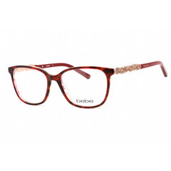 Bebe Women's Eyeglasses - Berry Tortoise Rectangular Shape Frame Clear Lens | BB5176 650