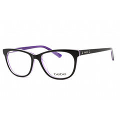 Bebe Women's Eyeglasses - Black Rectangular Shape Plastic Frame Clear Lens | BB5108 001