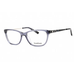 Bebe Women's Eyeglasses - Blue Crystal Rectangular Shape Frame Clear Lens | BB5170 400