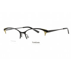 Bebe Women's Eyeglasses - Jet Cat Eye Shape Half Rim Metal Frame Clear Lens | BB5204 001