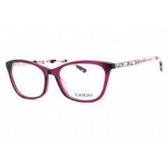 Bebe Women's Eyeglasses - Plum Rectangular Shape Plastic Frame Clear Lens | BB5174 500