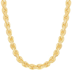 Unisex Necklace - 14K Gold Overlay Oval Linked Magnetic Clasp | BML-4094
