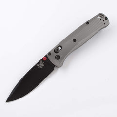 Benchmade Folding Pocket Knife - Bugout Grey Aluminum Handle Black Blade | 535BK-4