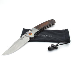 Benchmade Knife - Mini Crooked River Split Arrow Clip Wood Handle Axis Lock | 15085-2