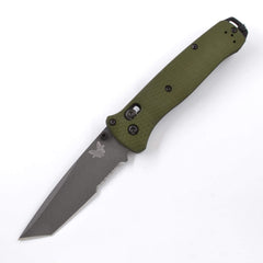 Benchmade Pocket Knife - Bailout Green Aluminum Handle Serrated Blade | 537SGY-1