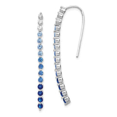 14k White Gold Diamond & Sapphire Earrings
