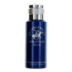 BHPC Blue by Beverly Hills Polo Club, 4 oz Natural Deodorant Spray for Men
