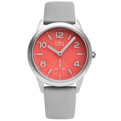 BIA Women's Quartz Watch - Suffragette Pink Dial Grey Genuine Leather Strap | B1016