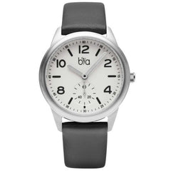 BIA Women's Quartz Watch - Suffragette White Dial Dark Grey Leather Strap | B1009