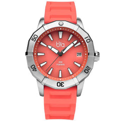 Bia Women's Watch - Rosie Rotating Bezel Date Display Pink Dial Rubber Strap | B2010