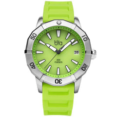 Bia Women's Watch - Rosie Rotating Bezel Green Dial Silicone Rubber Strap | B2008