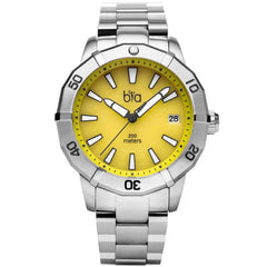 Bia Women's Watch - Rosie Rotating Bezel Yellow Dial Silver Steel Bracelet | B2013