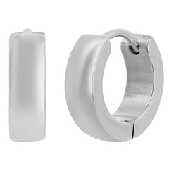 Women's Earrings - Stainless Steel 13mm Polished Huggie Hoop | SA-6081