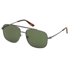BMW Men's Sunglasses - Shiny Gunmetal Aviator Frame Green Polarized Lens | BW0005 08N
