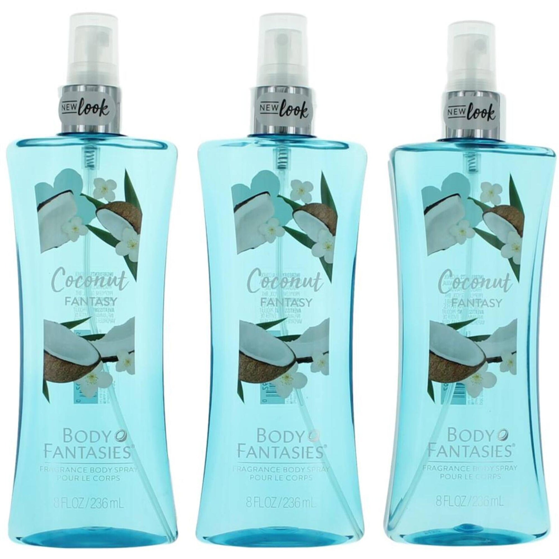 Body Fantasies Women's Body Spray - Coconut Fantasy Fragrance, 3 x