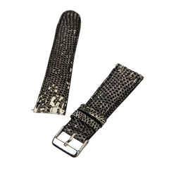 Brentwood Black 24 mm Genuine Lizard Leather Band