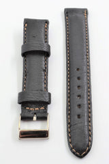 Brentwood Unisex 16mm Black Genuine Ostrich Leather Band
