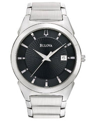 Bulova 96B149 Men's Quartz Black Dial Stainless Steel Watch