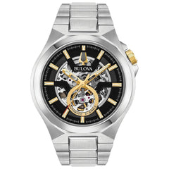 Bulova Men's Automatic Watch - Classic Skeleton Dial Stainless Steel Bracelet | 98A224