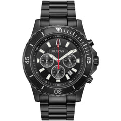 Bulova Men's Quartz Watch - Chronograph Black IP Stainless Steel Bracelet | 98B337