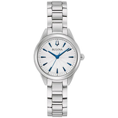 Bulova Women's Watch - Sutton Silver Tone Dial Stainless Steel Bracelet | 96L285
