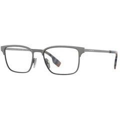 Burberry Men's Eyeglasses - Full Rim Gunmetal Rubber Rectangular Frame | 0BE1332 1290