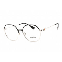 Burberry Men's Eyeglasses - Full Rim Hexagon Black/Silver Metal Frame | 0BE1379D 1005