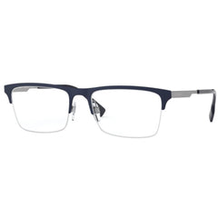 Burberry Men's Eyeglasses - Half Rim Matte Blue Metal Rectangular Frame | 0BE1344 1274