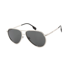 Burberry Men's Sunglasses - Silver Aviator Metal Frame Dark Grey Lens | 0BE3135 100587