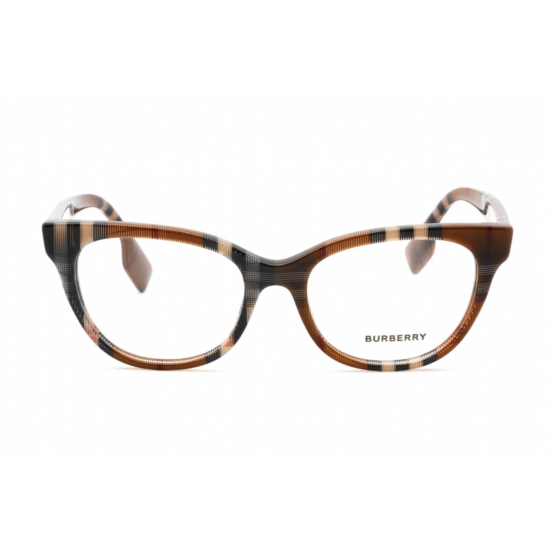 Burberry Women's Eyeglasses - Full Rim Cat Eye Check Brown