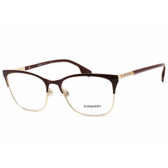 Burberry Women's Eyeglasses - Light Gold/Bordeaux Metal Cat Eye Frame | 0BE1362 1292
