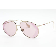 Burberry Women's Sunglasses - Light Gold Aviator Frame Pink Lens | 0BE3138 110984