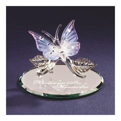 Butterfly Believe in Miracles Glass Figurine