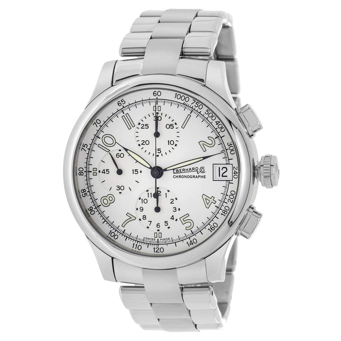 Eberhard & Co. Men's Watch - Traversetolo Chronograph White Dial Silver Bracelet | 31051.1