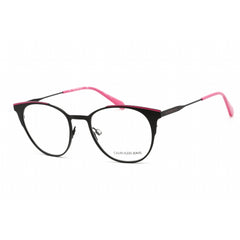 Calvin Klein Jeans Men's Eyeglasses - Black/Bright Rose Metal Round | CKJ21208 081