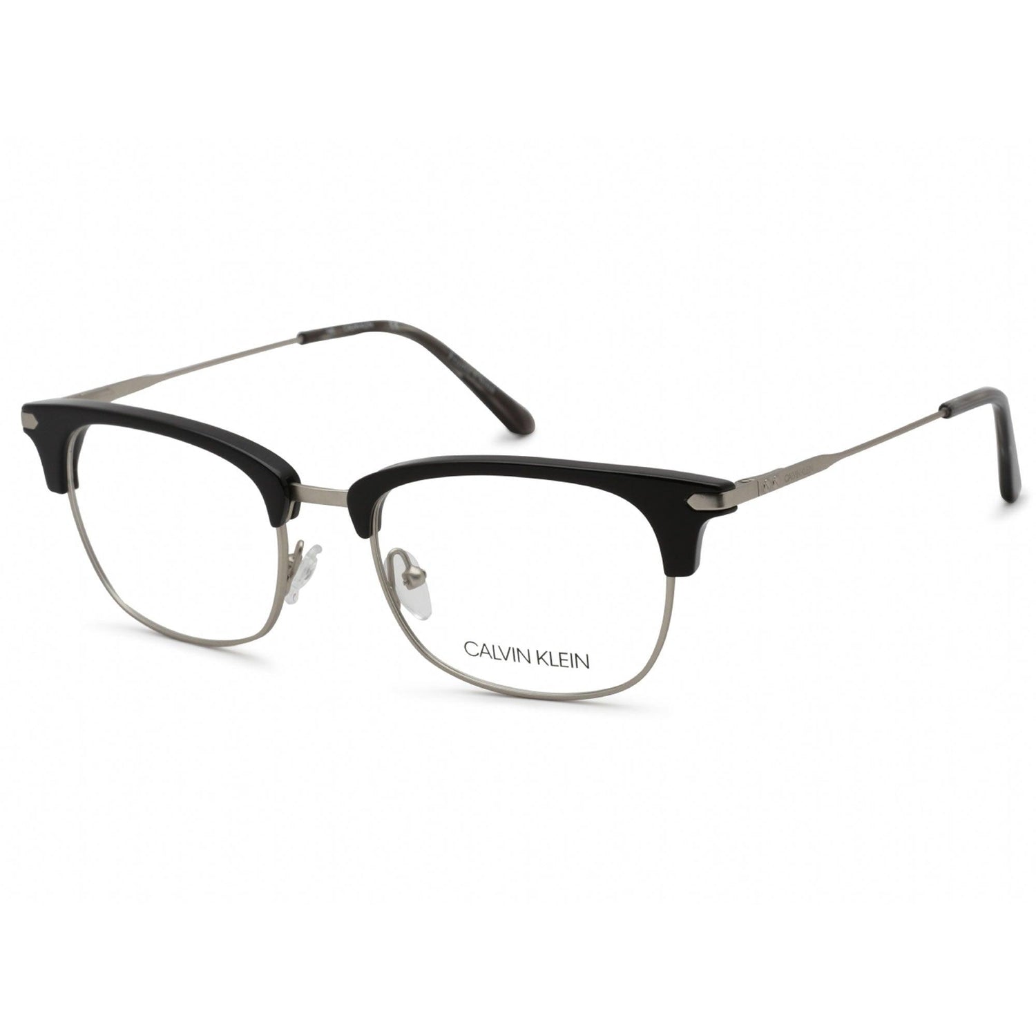 Calvin Klein Men's Eyeglasses - Black Metal Rectangular Full Rim Frame ...