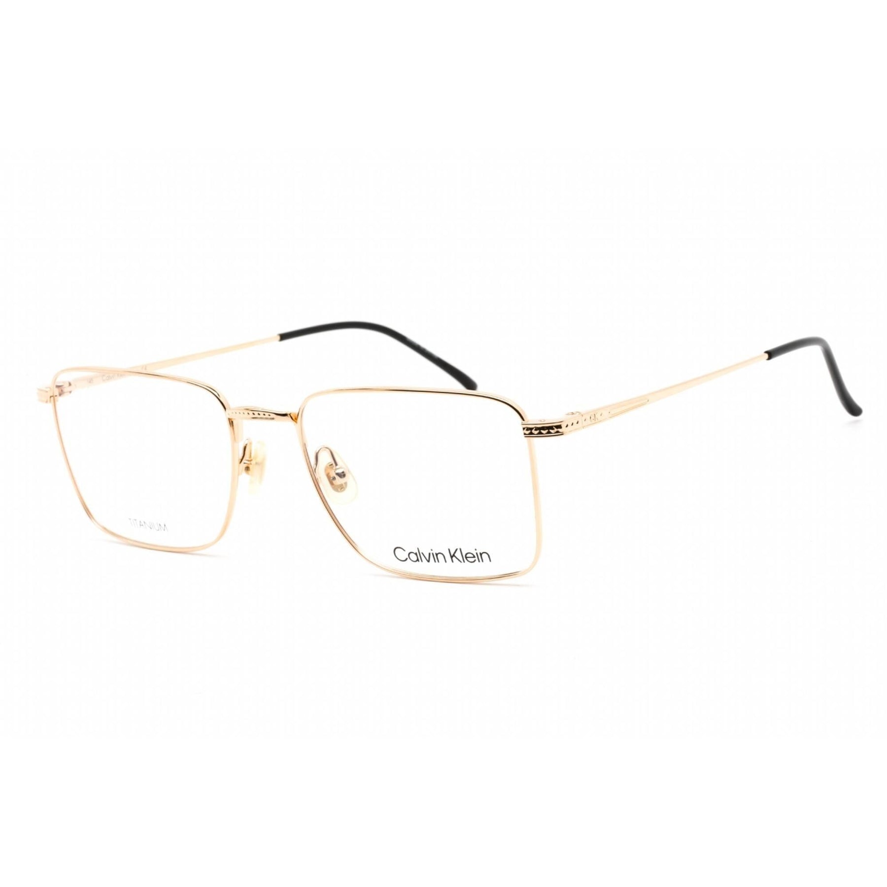 Calvin Klein Men's Eyeglasses Gold Titanium Rectangular Shape Frame