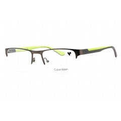 Calvin Klein Men's Eyeglasses - Half Rim Satin Gunmetal Metal Frame | CK21304 008