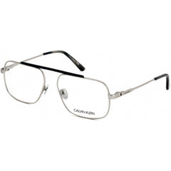 Calvin Klein Men's Eyeglasses - Silver/Navy Metal Full Rim Aviator | CK18106 045