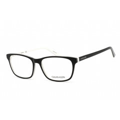 Calvin Klein Unisex Eyeglasses - Black/White Acetate Rectangular Frame | CK18515 002