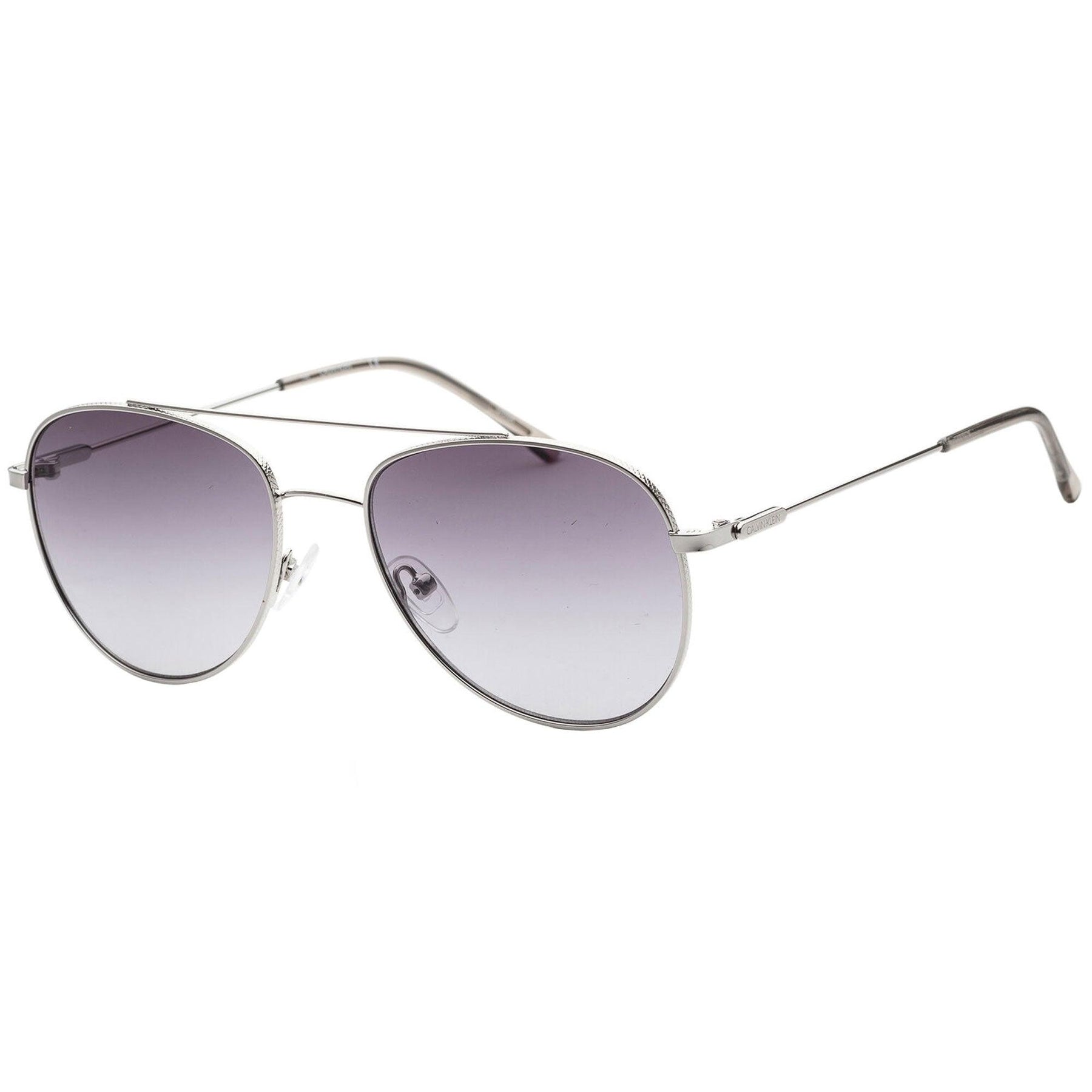Calvin Klein Unisex Sunglasses - Silver and Grey Pilot Metal  display picture 2