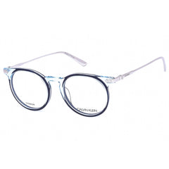 Calvin Klein Women's Eyeglasses - Crystal Light Blue/Navy Round Zyl | CK18705 449