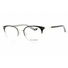 Calvin Klein Women's Eyeglasses - Full Rim Satin Black Metal Round Frame | CK21303 001