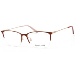 Calvin Klein Women's Eyeglasses - Satin Red Half Rim Rectangular Frame | CK18121 600