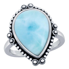Women's Ring - Pear-Shaped Designed Oxidized, Size 7 | W-2678-7