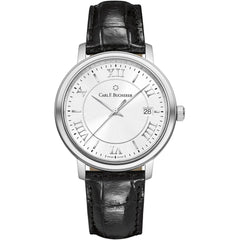Carl Bucherer Men's Watch - Adamavi Silver Tone Dial Black Strap | 00.10314.08.15.01