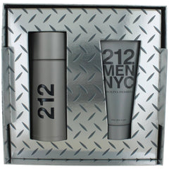 Carolina Herrera Men's Gift Set - 212 Captivating Woody Floral Musk Scent, 2 pc