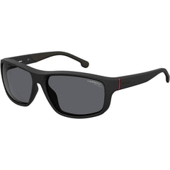 Carrera Men's Sunglasses - Grey Polarized Lens Matte Black Plastic Frame | 8038/S 0003