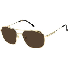 Carrera Unisex Sunglasses - Gold Metal Full Rim Pilot Frame Brown Lens | 1035/GS 0J5G
